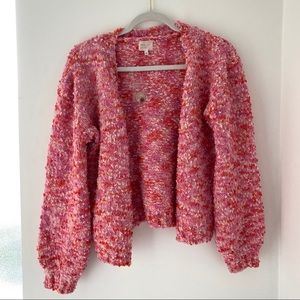 PINK SPECKLED CARDIGAN